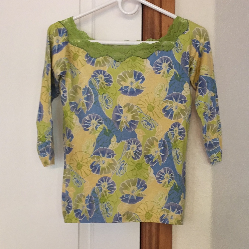 Silk green top